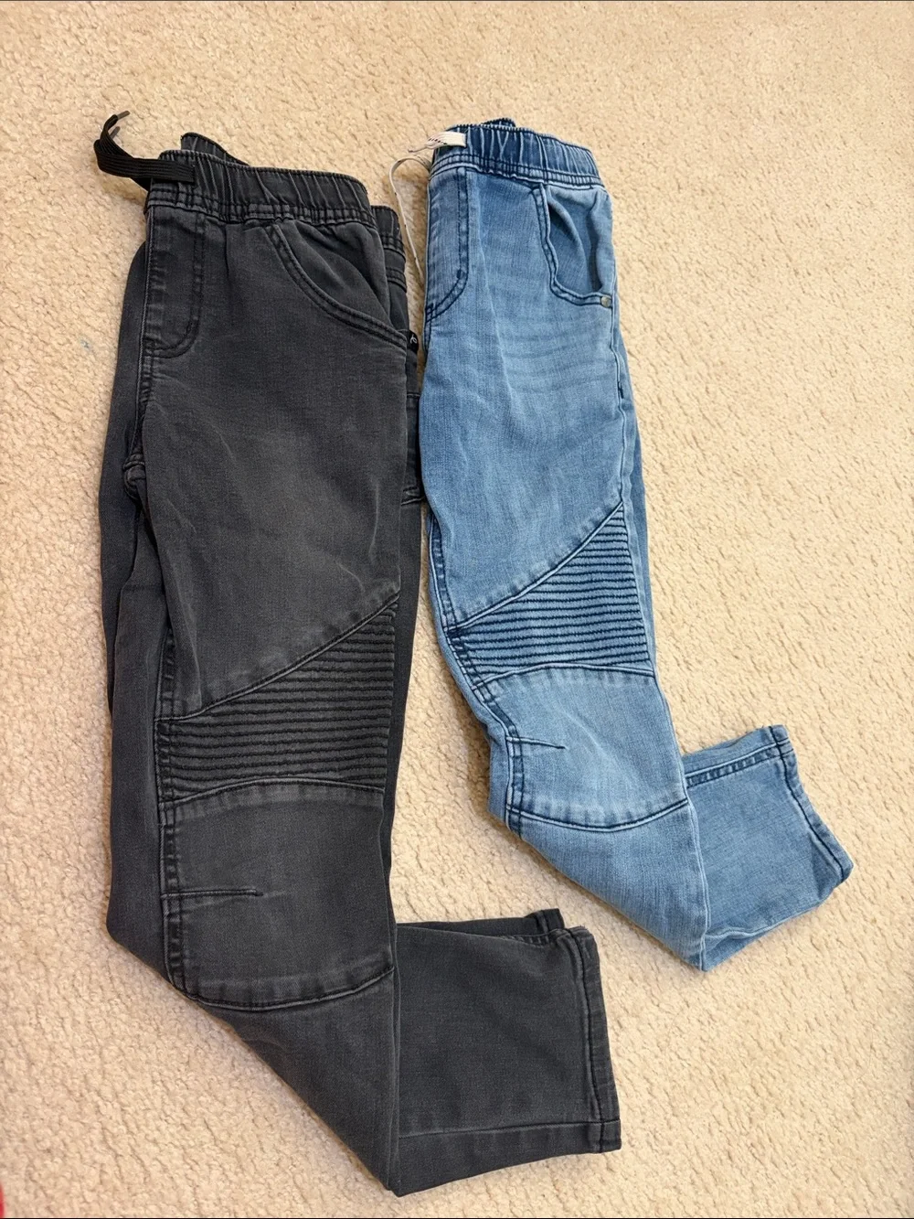 Art Class Kids Moto Jogger Jeans - Black and Light Denim size 10 M